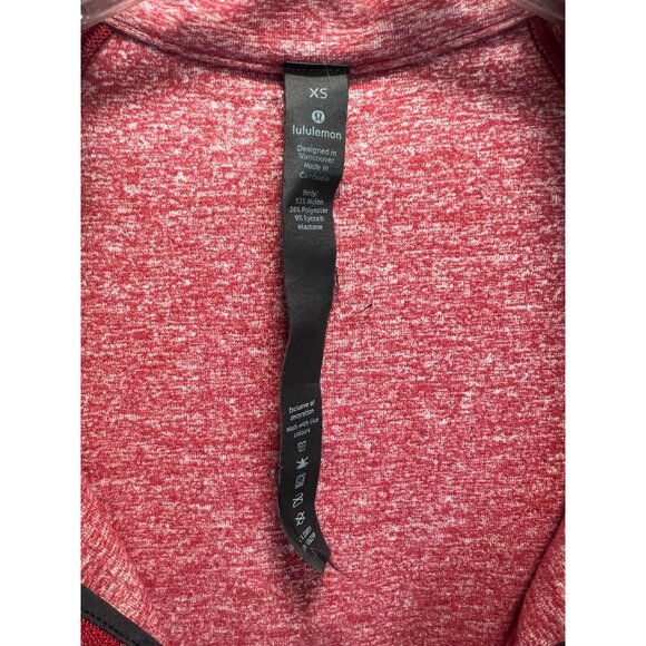 Lululemon Red Heathered Long Sleeve Half-Zip Pullover Shirt With Side Pocket - Picture 7 of 8